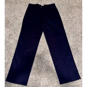 St Johns Bay Pants Mens 32x34 Universal Easy Care Navy Stretch Pleated Blue NWT